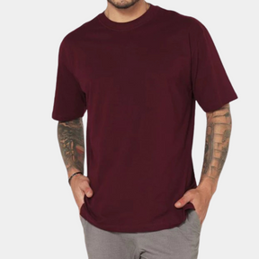 Camisa Básica Oversized Streetwear Masculina Vinho 