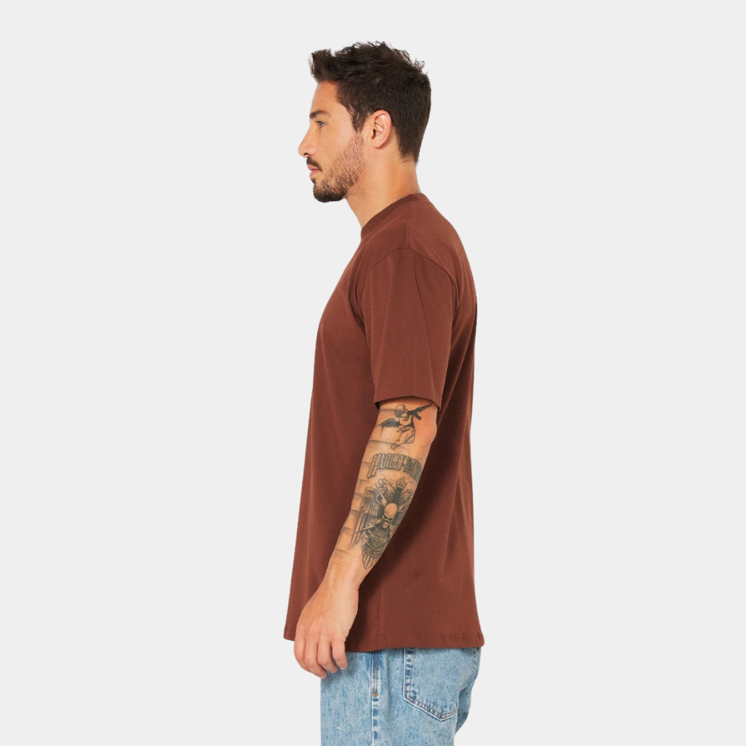 Camisa Básica Oversized Streetwear Masculina Marrom 